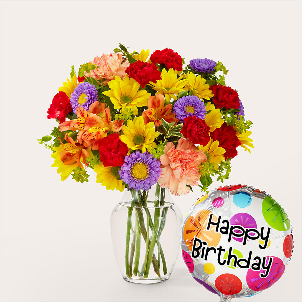 Kaleidoscope Bouquet with Birthday Balloon – SMITH'S, Salt Lake City UT