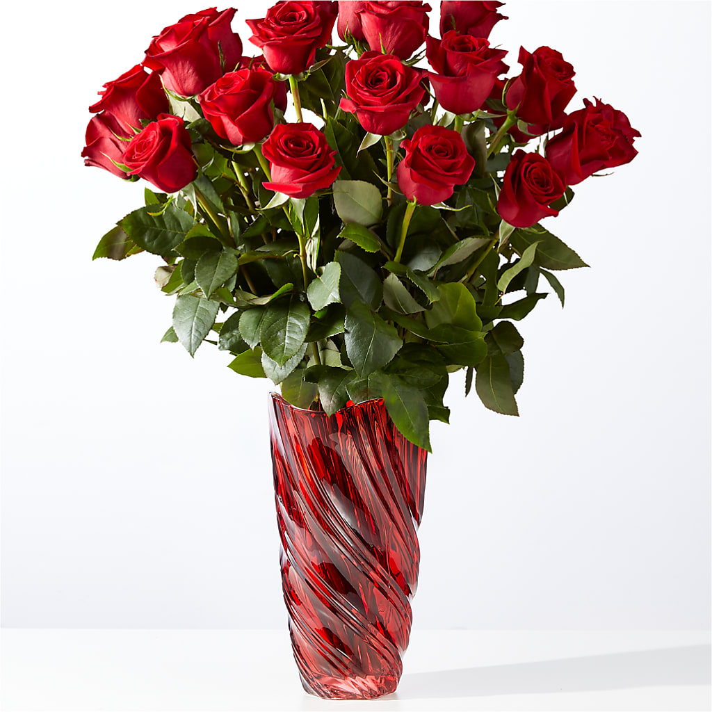 Classic Love Red Rose Bouquet with Luxe Swirl Vase – SMITH'S, Salt Lake City UT