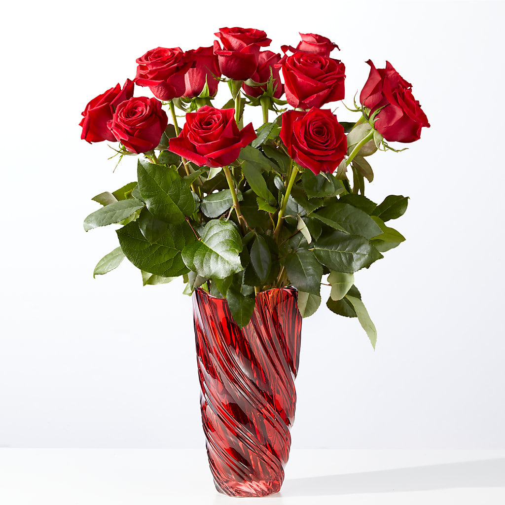 Classic Love Red Rose Bouquet with Luxe Swirl Vase – SMITH'S, Salt Lake City UT